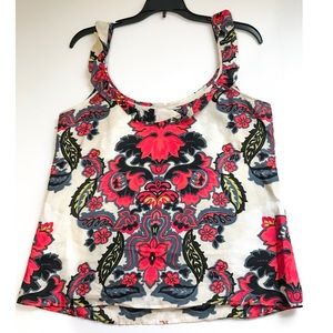J. Crew Floral Printed Ruffle Sleeveless Size 2